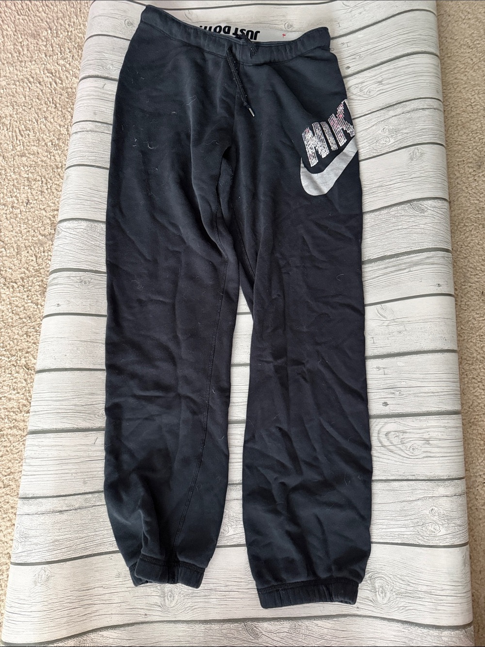 Nike Black Jogger Sweatpants with Silver Swoosh